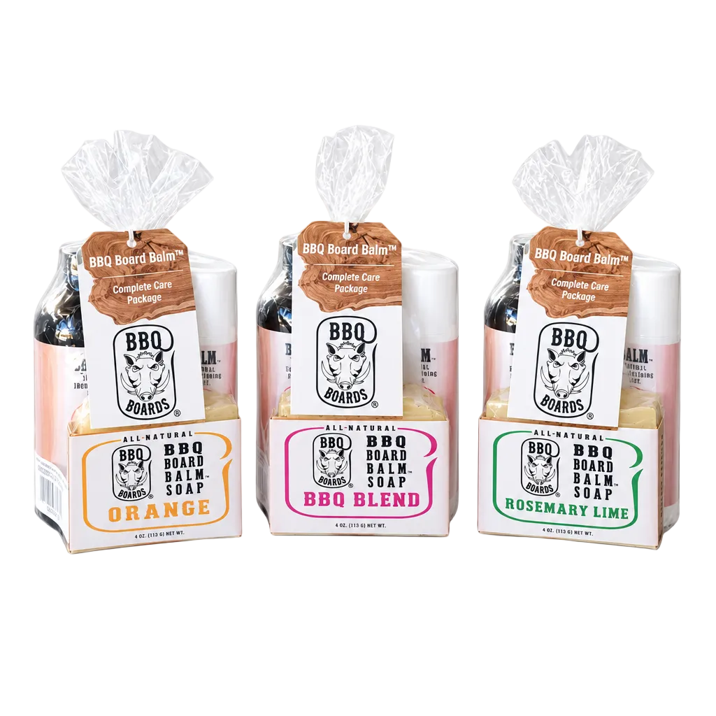 BBQ Board Balm™ Complete Care Package (Wax, Oil, Soap & Lint Free Cloth) | BBQ Boards